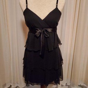 Tier Black Mini Dress